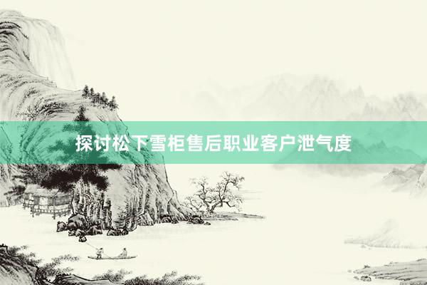 探讨松下雪柜售后职业客户泄气度